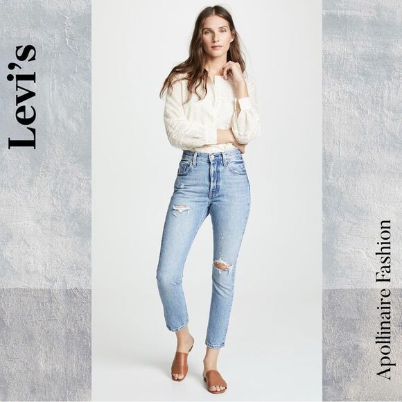 Levi's 501 Buttonfly High Rise Women's Light Blue Jeans Size 30 NWT - Picture 3 of 10